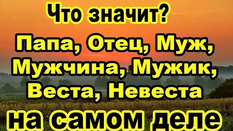 Образы слов Папа,Отец,Муж,Мужчина,Мужик,Веста,неВеста,Ведьма,Народ