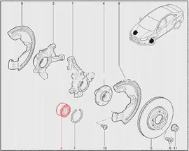 Подшипник передний ступичный для Lada Vesta, XRAY