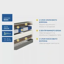 🛍 матрас ASKONA (АСКОНА) Basic Vesta Duo кровать матрас для сна мебель комфорт в спальни ортопедический матрас