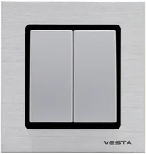 Выключатель Vesta-Electric Exclusive Silver Metallic двухклавишный