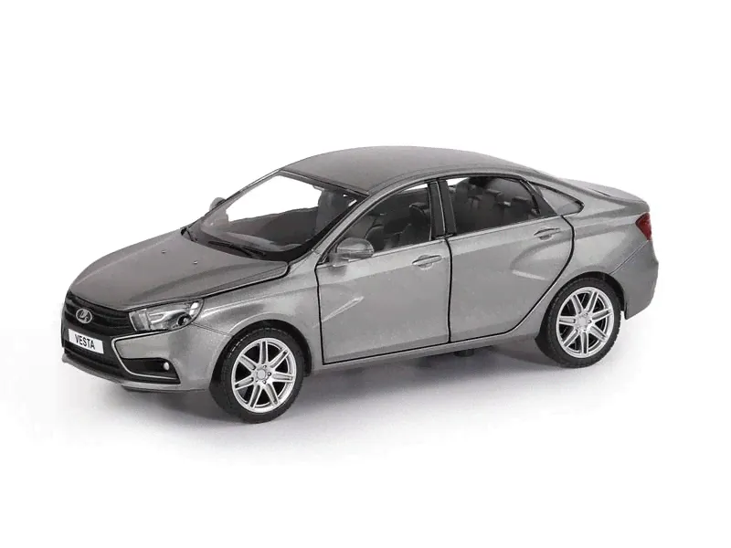 Машина "АВТОПАНОРАМА" LADA VESTA седан, 1/24, серый, свет. звук. эффекты, в/к 24,5*12,5*10,5 см-0
